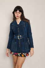 60s Lace Up Blue Suede Jacket