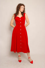 50s Red Velvet Party Dress