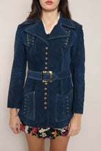 60s Lace Up Blue Suede Jacket