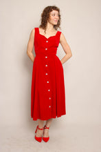 50s Red Velvet Party Dress
