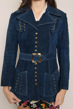 60s Lace Up Blue Suede Jacket