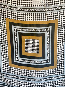 80s Houndstooth Silk Scarf