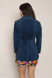 60s Lace Up Blue Suede Jacket