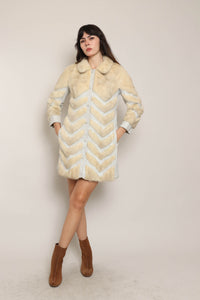 60s Chevron Mink Fur Coat