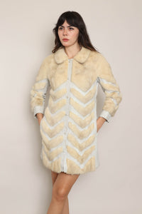 60s Chevron Mink Fur Coat