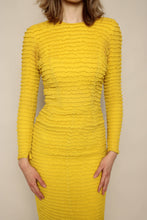 60s Salon Moderne Saks Fifth Ave Yellow Ruffle Chiffon Dress