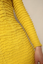 60s Salon Moderne Saks Fifth Ave Yellow Ruffle Chiffon Dress