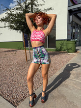 70s Seersucker Mod Mini Skirt