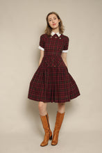 50s Plaid Dress With Collar