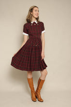50s Plaid Dress With Collar