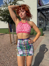 70s Seersucker Mod Mini Skirt