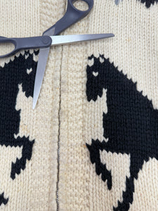 60s Horse Print Cowichan Sweater