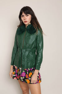 70s Green Leather Jacket