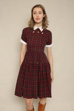 50s Plaid Dress With Collar