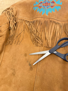 70s Embroidered Fringe Jacket