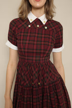 50s Plaid Dress With Collar