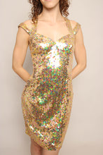 90s Gold Sequined Dress