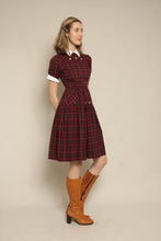 50s Plaid Dress With Collar