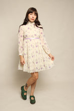 70s Purple Floral Prairie Dress