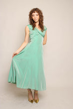 50s Teal Taffeta Dress