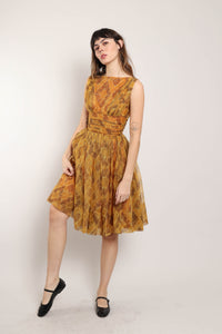 50s Rhinestone Chiffon Dress