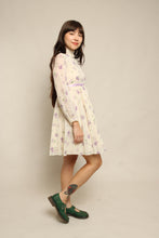 70s Purple Floral Prairie Dress