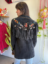 90s Novelty Print Fringe Jacket
