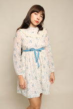 70s Floral Prairie Mini Dress