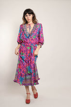 80s Abstract Chiffon Dress