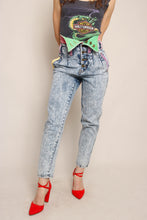 80s Color Block Acid Wash Jeans