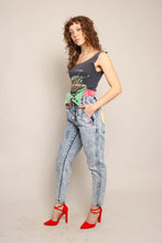 80s Color Block Acid Wash Jeans