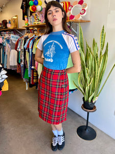 90s Tartan Plaid Buckle Skirt