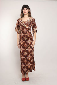 60s Cotton Tiki Dress