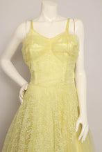 50s Yellow Tulle Gown