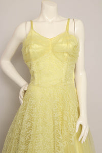 50s Yellow Tulle Gown