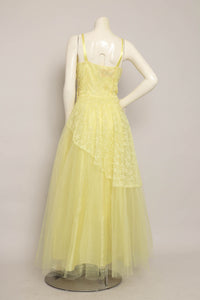 50s Yellow Tulle Gown