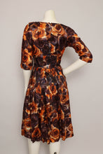 50s Abstract Rose Print Dress