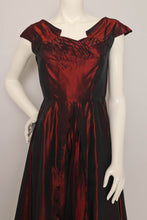 50s Copper Taffeta Dress