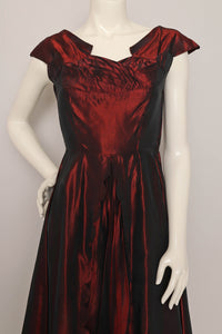 50s Copper Taffeta Dress