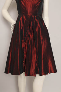 50s Copper Taffeta Dress