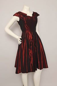 50s Copper Taffeta Dress