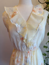50s Pale Yellow Fluttery Chiffon Dress