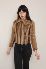 70s Striped Fur Cropped Jacket