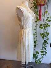 50s Pale Yellow Fluttery Chiffon Dress
