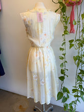 50s Pale Yellow Fluttery Chiffon Dress