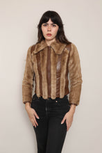 70s Striped Fur Cropped Jacket