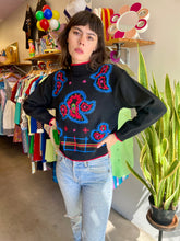 80s Paisley Floral Sweater