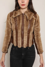 70s Striped Fur Cropped Jacket