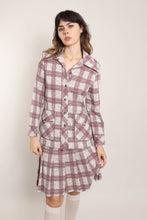 70s Mod Plaid Skirt Suit