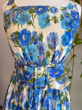 50s Blue Floral Dress